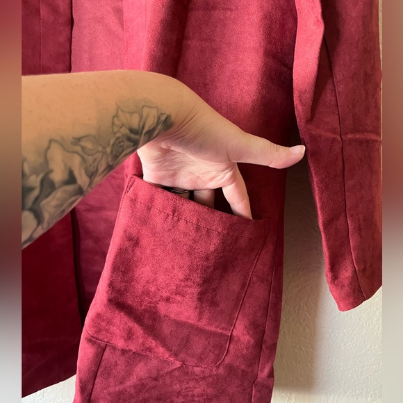 Draper’s & Damon’s Petites Micro Suede Topper Blazer Rust Large Disco 70's - Picture 4 of 10